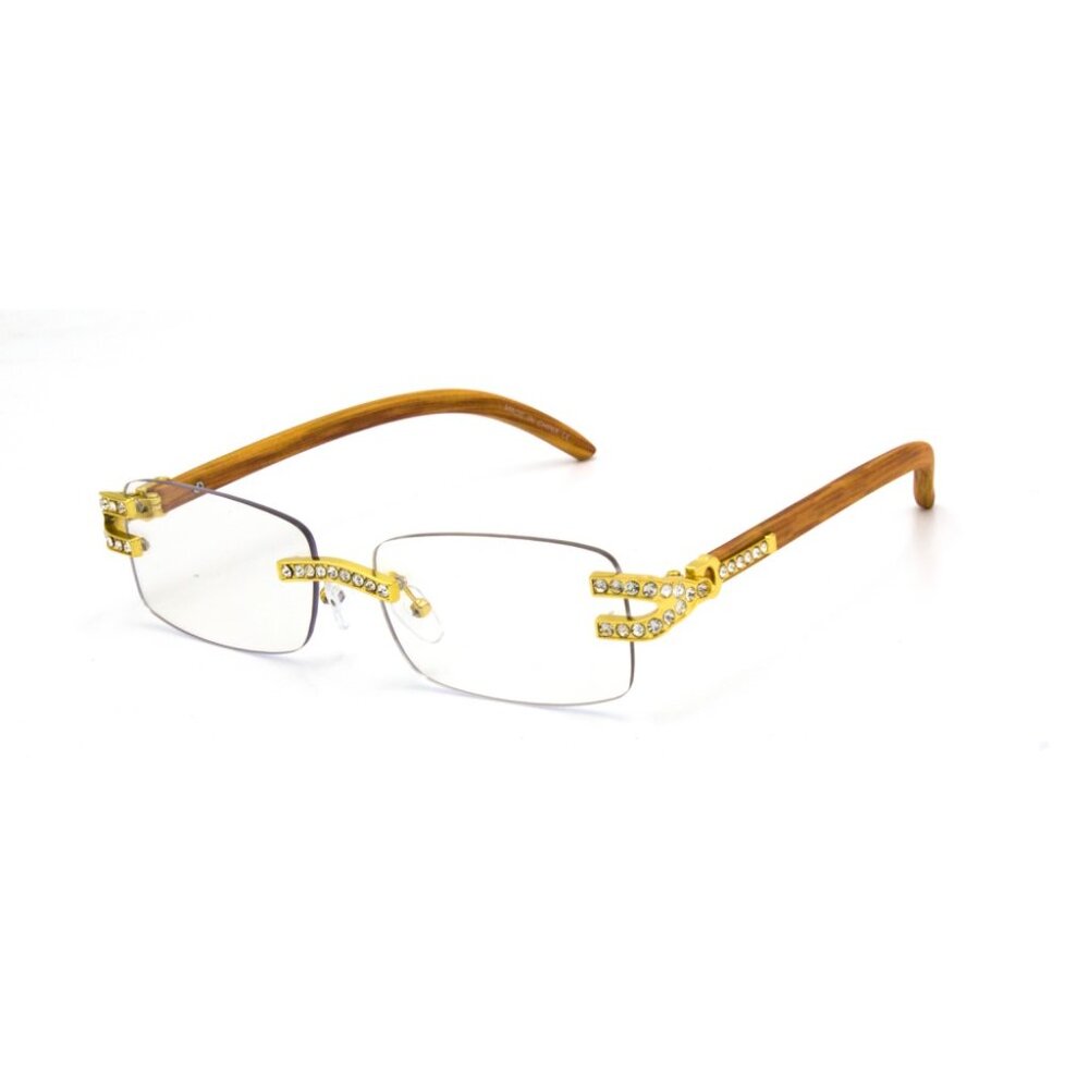 Men Sunglasses Hip Hop Style Oval Rimless Clear Lens Woody Bufs Migos Street wea